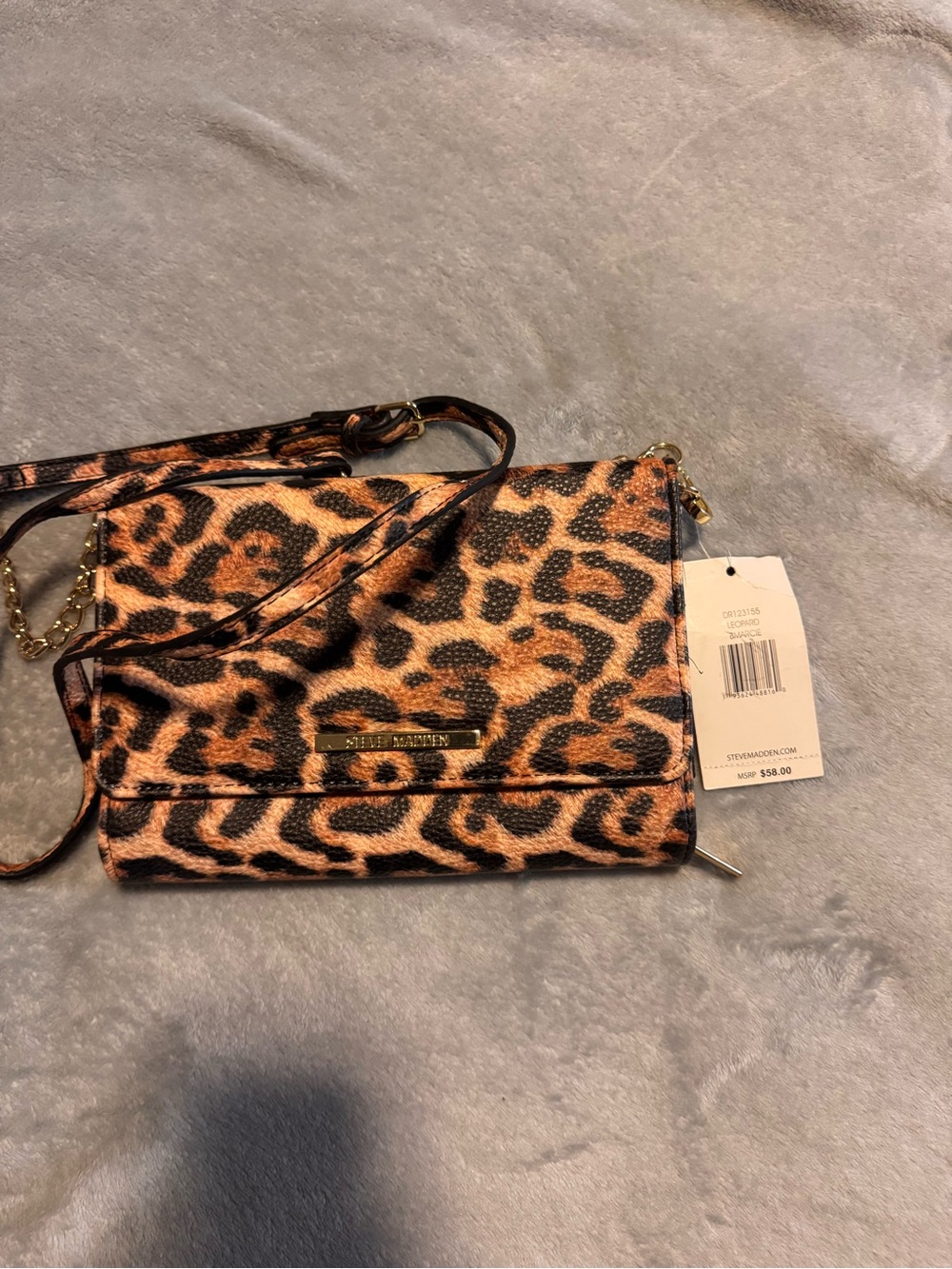 Steve Madden Leopard-Print Crossbody Bag - Tan & Black